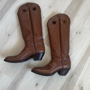 Vintage Tony Lama 5087 Women’s Western Cowboy Boots – Brown Leather, Size 9.5B